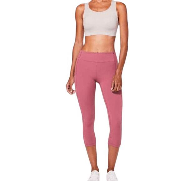 LULULEMON ATHLETICA Speed Up Crop (21') In Moss Rose Size 4 - Picture 4 of 7